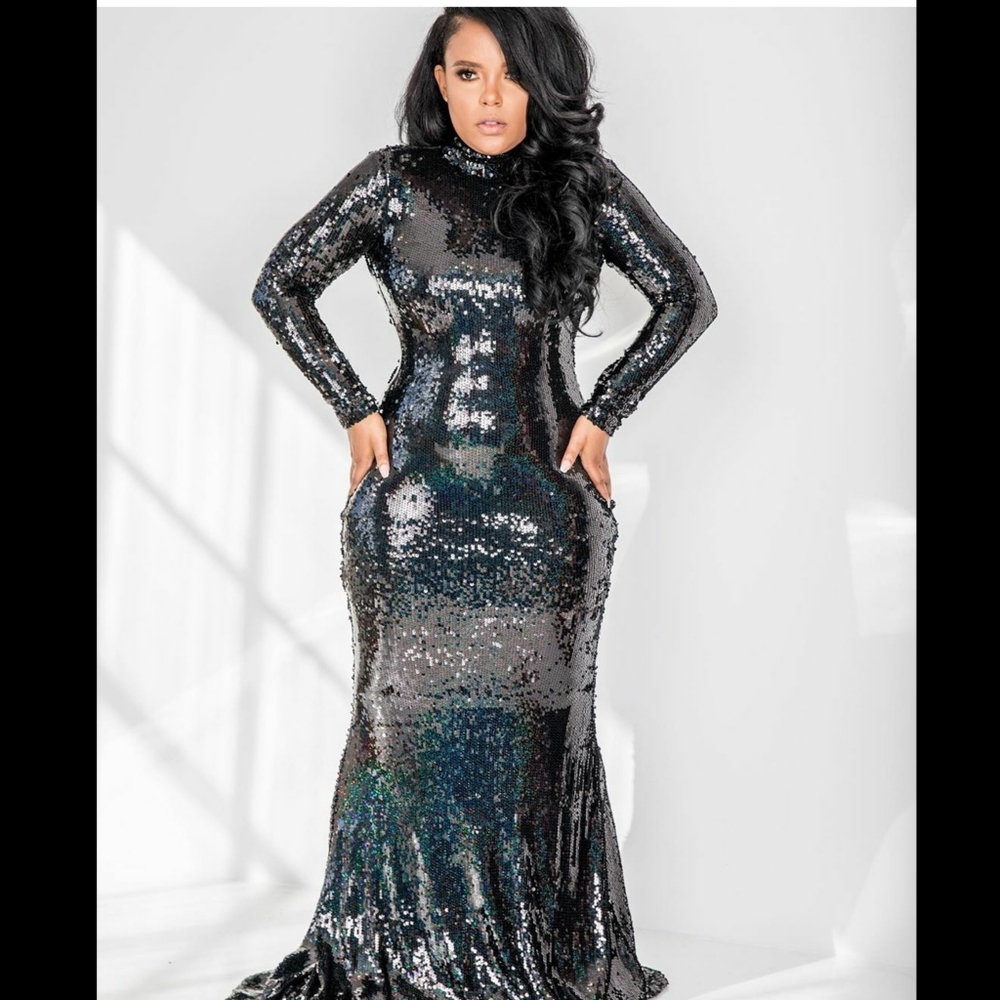 Nichole Lynel All The Glam Sequin Dress